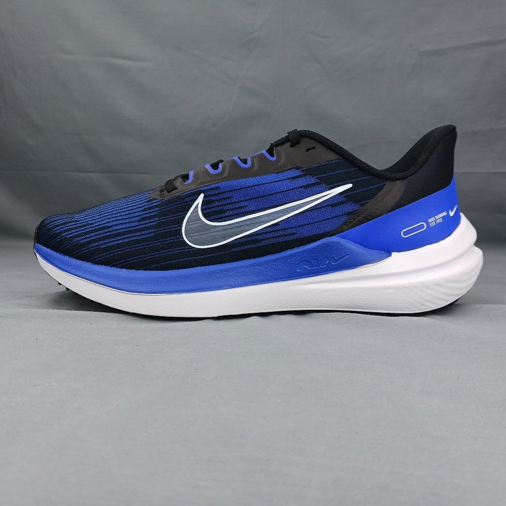 Nike Air Winflo 9 Low Men's Running Shoes Black Blue White DD6203 004 Sizes 8-12 - Picture 7 of 10